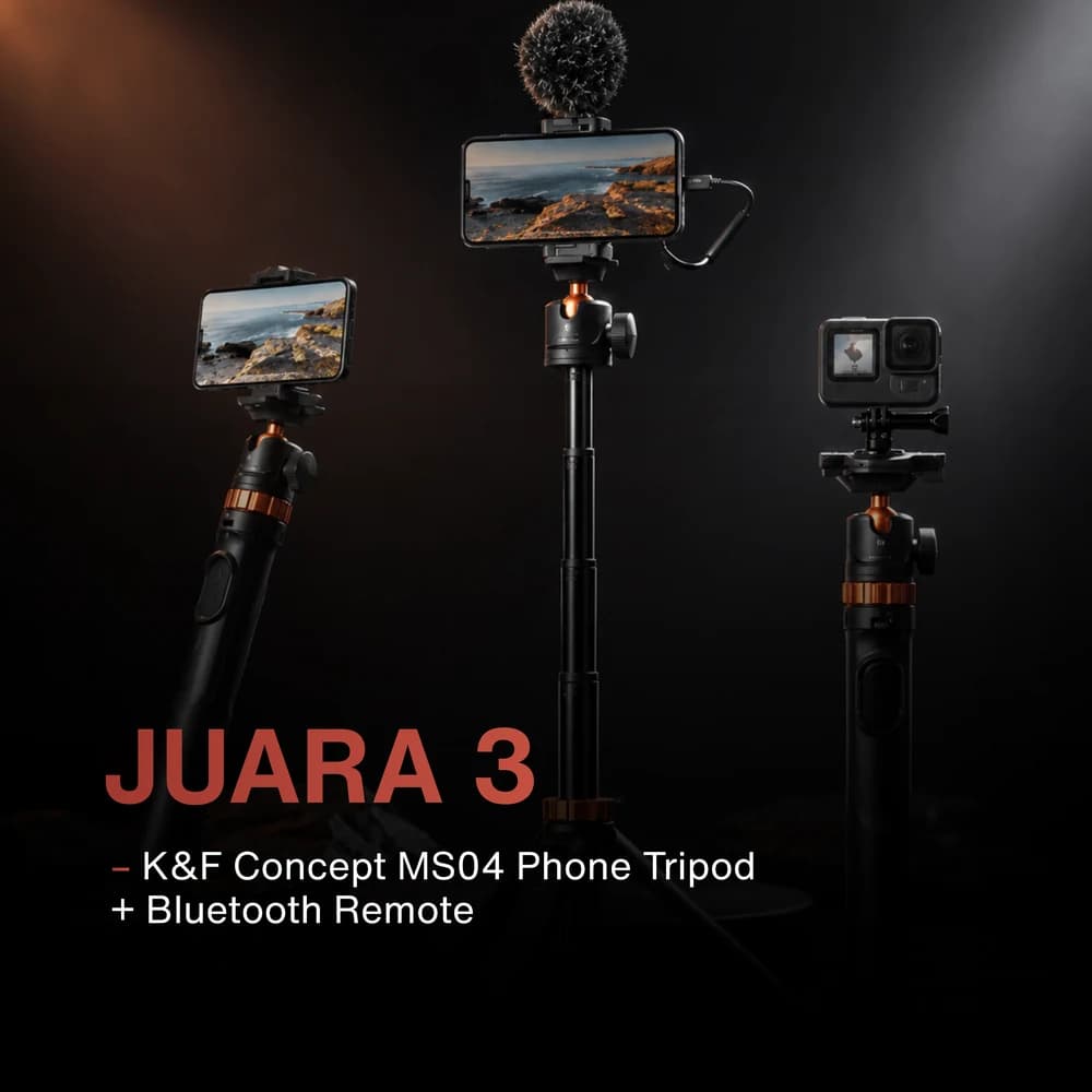 Juara 3 — K&F Concept MS04 Phone Tripod + Bluetooth Remote